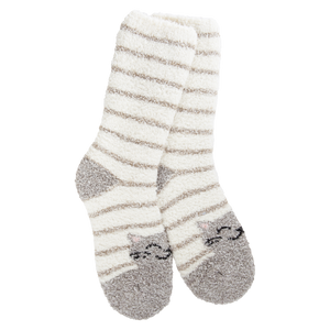 Cat Stripe Fuzzy Socks