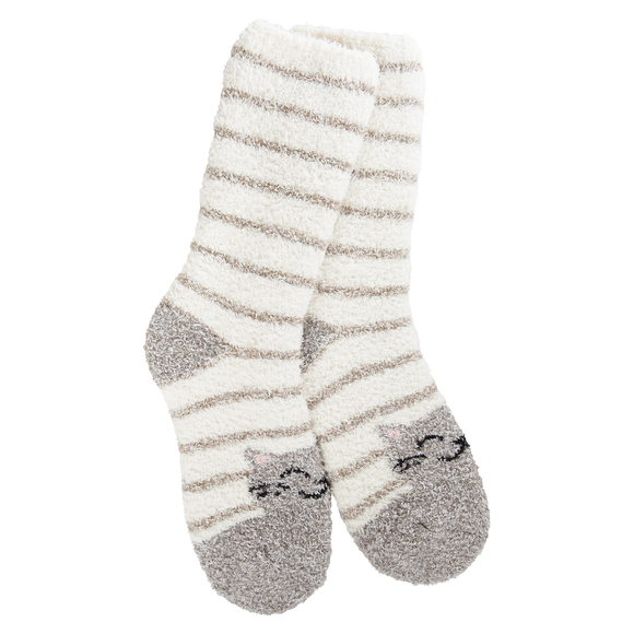 Cat Stripe Fuzzy Socks