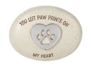 Pawprints on Heart Memory Stone